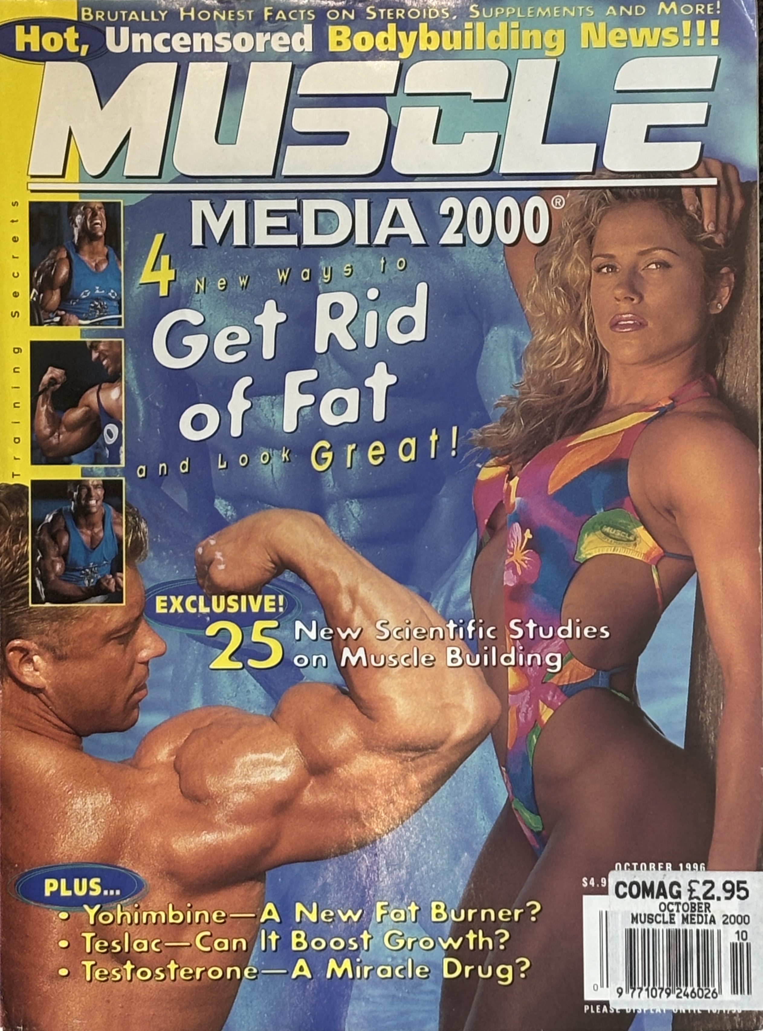 Muscle Media 2000 October 1996 - Brutally Honest Facts on Steroids Supplements and More - featuring 25 scientific studies on muscle building, yohimbine, testosterone