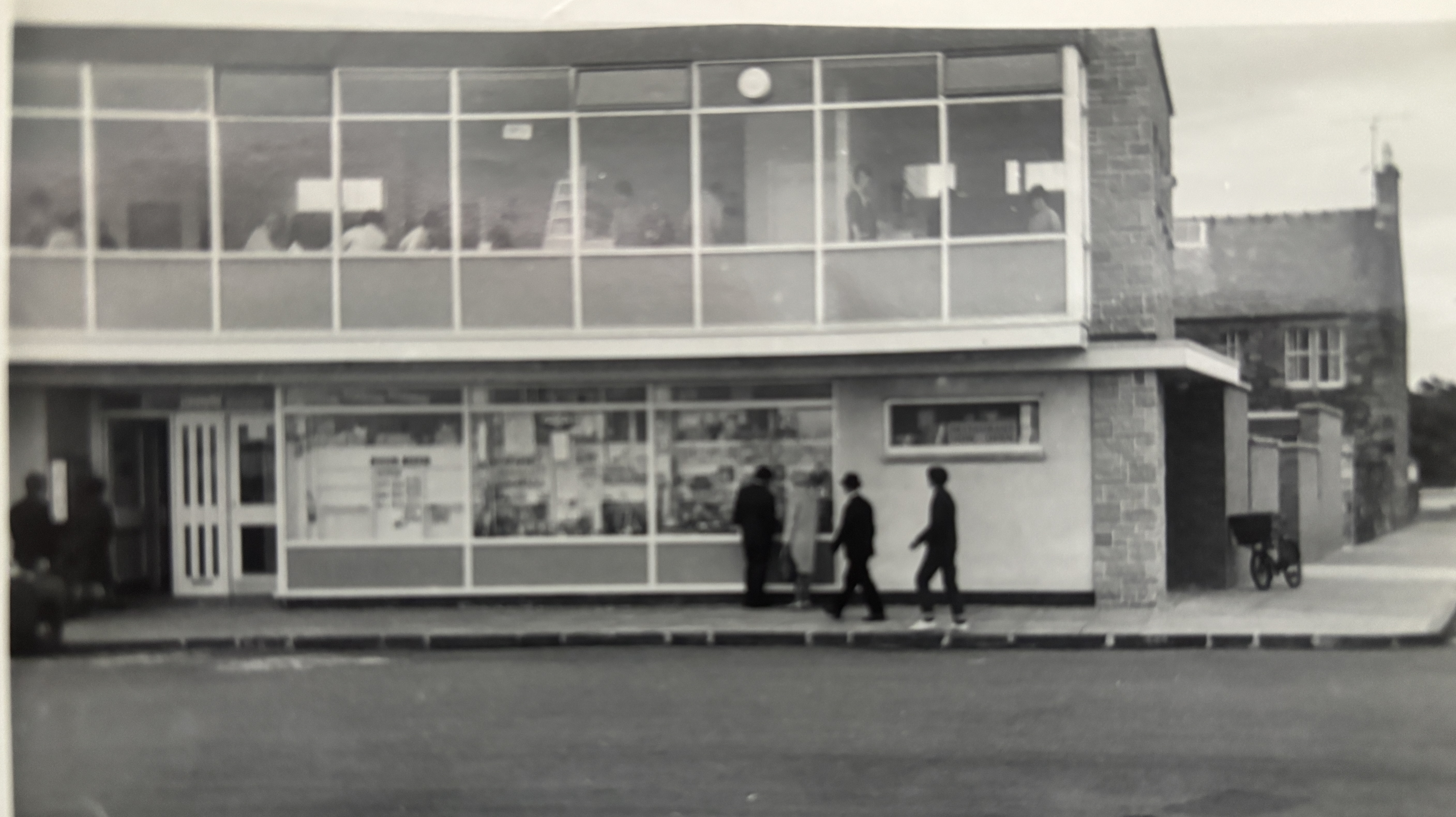The family restaurant in Ayr, late 1960s — rooftop dining visible through the upper floor windows